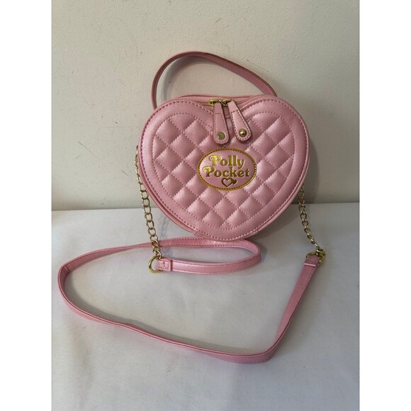POLLY POCKET PINK QUILTED HEART CROSSBODY BAG nwot - Picture 3 of 9